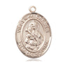 14kt Solid Gold Virgen del Carmen Medal Pendant 1 x 3/4 inches handcrafted by Bliss Manufacturing
