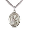 Sterling Silver St. Zita Patron Saint Medal Necklace 1 x 3/4 inch with 24 inch chain by Bliss Manufacturing
