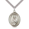 Sterling silver St. Alice patron saint medal necklace with 24 inch curb chain, handcrafted by Bliss