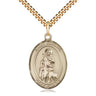 14kt Gold Filled St. Rachel Medal Necklace 1x3/4 inch on 24 inch Chain by Bliss Manufacturing