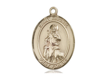 14kt Solid Gold St. Rachel Catholic Patron Saint Medal Pendant 1 inch by 3/4 inch Handcrafted by Bliss Manufacturing USA