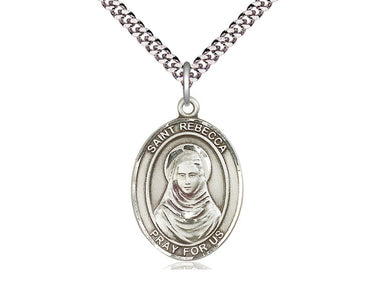 Sterling Silver St. Rebecca Patron Saint Medal Necklace 1 inch x 3/4 inch with 24 inch Chain by Bliss