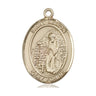 14kt solid gold St. Aaron patron saint medal pendant, 1 inch by 3/4 inch, handcrafted by Bliss