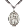Sterling Silver St. Austin Augustine Catholic patron saint medal necklace, 1 inch pendant on 24 inch chain, handcrafted by Bliss Manufacturing USA