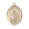 14kt Solid Gold St. Christian Demosthenes Patron Saint Medal Pendant 1x3/4 inch Bliss Manufacturing