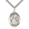 Sterling Silver St. Isaiah Patron Saint Medal Necklace 1 inch x 3/4 inch with 24 inch Chain by Bliss