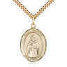Gold Filled St. Samuel Patron Saint Medal Necklace 1 x 3/4 inches on 24 inch chain by Bliss