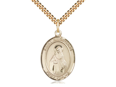 14kt Gold Filled St. Hildegard von Bingen Patron Saint Medal Necklace 1 inch by 3/4 inch with 24 inch chain by Bliss