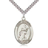 Sterling Silver St. Tarcisius Medium Patron Saint Medal Necklace 1 inch by 3/4 inch with 24 inch Chain by Bliss