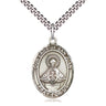 Sterling Silver Our Lady of San Juan Catholic Medal Necklace 1 inch by 3/4 inch on 24 inch Chain by Bliss Manufacturing