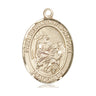 14kt solid gold St. Bernard of Montjoux patron saint medal pendant, 1 inch by 3/4 inch, handcrafted by Bliss Manufacturing USA