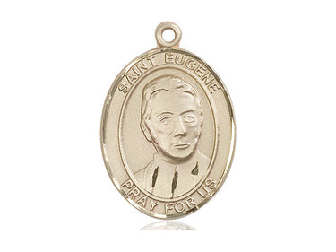 14kt Solid Gold St. Eugene de Mazenod Patron Saint Medal Pendant 1 inch x 3/4 inch Handmade by Bliss
