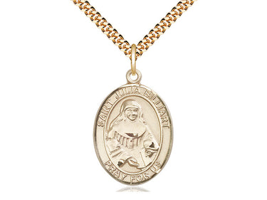 14kt Gold Filled St. Julia Billiart patron saint medal necklace with 24 inch chain handmade by Bliss