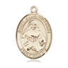 14kt Solid Gold St. Julia Billiart patron saint medal pendant 1x3/4 inches by Bliss Manufacturing USA