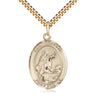 14kt Gold Filled St. Colette Patron Saint Medal Necklace 1x3/4 inch 24 inch Chain Bliss Manufacturing