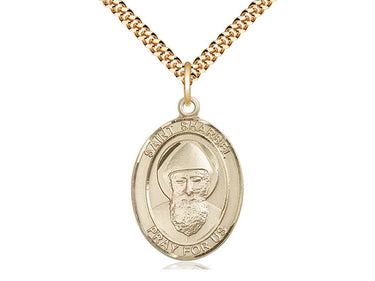 14kt Gold Filled St. Sharbel patron saint medal necklace with 24 inch chain by Bliss Manufacturing USA