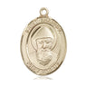14kt Solid Gold St. Sharbel Patron Saint Medal Pendant 1 inch by 3/4 inch Handcrafted by Bliss