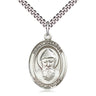 Sterling Silver St. Sharbel patron saint medal necklace with 24 inch chain by Bliss Manufacturing USA