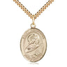 14kt Gold Filled St. Perpetua patron saint medal necklace with 24 inch chain, handcrafted by Bliss Manufacturing USA