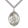 Sterling Silver St. Perpetua Catholic patron saint medal necklace 1 x 3/4 inches with 24 inch chain by Bliss Manufacturing
