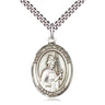 Sterling Silver St. Wenceslaus Catholic patron saint medal necklace 1x3/4 inch with 24 inch chain Bliss USA
