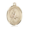 14kt Solid Gold St. Remigius of Reims Patron Saint Medal Pendant 1x3/4 inches handcrafted by Bliss Manufacturing