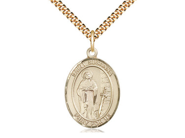14kt Gold Filled St. Susanna patron saint medal necklace with 24 inch chain by Bliss Manufacturing USA