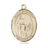 14kt Solid Gold St. Susanna Patron Saint Medal Pendant 1 inch by 3/4 inch Handcrafted by Bliss