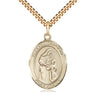 14kt Gold Filled Blessed Caroline Gerhardinger medal necklace 1 x 3/4 inches with 24 inch chain by Bliss