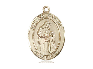 14kt Solid Gold Blessed Caroline Gerhardinger Medal Pendant 1 inch by 3/4 inch handcrafted by Bliss