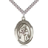 Sterling Silver Blessed Caroline Gerhardinger medal necklace 1 x 3/4 inches with 24 inch chain by Bliss