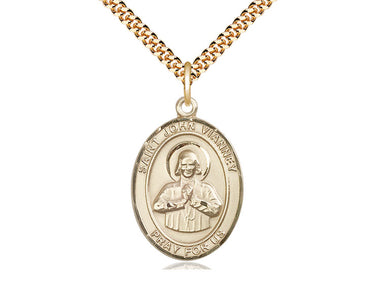 14kt Gold Filled St. John Vianney Patron Saint Medal Necklace 1x3/4 inch with 24 inch Curb Chain by Bliss