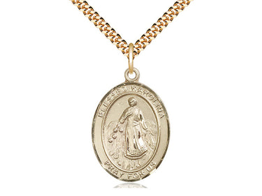 14kt Gold Filled Blessed Karolina Kozkowna patron saint medal necklace with 24 inch chain by Bliss