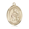 14kt Solid Gold St. Angela Merici patron saint medal pendant 1 x 3/4 inches handcrafted by Bliss USA