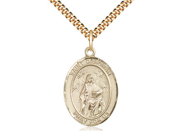 14kt Gold Filled St. Deborah patron saint medal necklace with 24 inch chain by Bliss Manufacturing