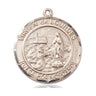 14kt Solid Gold Virgen de Lourdes Medal Pendant 1 x 5/8 inches handcrafted by Bliss Manufacturing