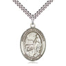 Sterling Silver Our Lady of Lourdes Medal Necklace 1 inch pendant on 24 inch chain by Bliss