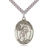 Sterling silver St. Peter Nolasco patron saint medal necklace 1 inch by 3/4 inch on 24 inch chain by Bliss