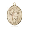 14kt solid gold St. Aedan of Ferns patron saint medal pendant 1 x 3/4 inch handcrafted by Bliss