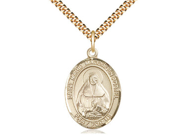 14kt Gold Filled St Marie Magdalen Postel Patron Saint Medal Necklace 1 inch 24 inch chain Bliss