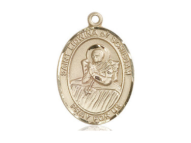 14kt Solid Gold St. Lidwina of Schiedam Patron Saint Medal Pendant 1 inch x 3/4 inch by Bliss