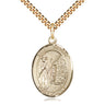 14kt Gold Filled St. Fiacre Patron Saint Medal Necklace 1 inch x 3/4 inch on 24 inch Chain by Bliss