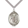 Sterling Silver St. Fiacre Patron Saint Medal Necklace 1 inch by 3/4 inch with 24 inch chain by Bliss
