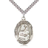 Sterling silver Our Lady of Prompt Succor medal necklace 1 x 3/4 inch 24 inch chain Bliss Manufacturing
