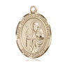14kt Solid Gold St. Joseph Patron Saint Medal Pendant 1x3/4 inch Handcrafted by Bliss
