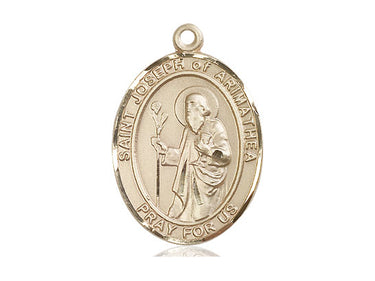 14kt Solid Gold St. Joseph Patron Saint Medal Pendant 1x3/4 inch Handcrafted by Bliss
