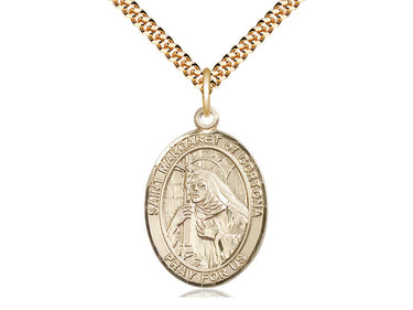 14kt Gold Filled St. Margaret of Cortona Patron Saint Medal Necklace 1x3/4 inches on 24 inch Chain by Bliss