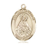 14kt solid gold Our Lady of Olives medal pendant 1 x 3/4 inch handcrafted by Bliss