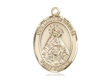 14kt solid gold Our Lady of Olives medal pendant 1 x 3/4 inch handcrafted by Bliss