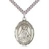 Sterling Silver Our Lady of Olives Medal Necklace 1 inch x 3/4 inch pendant on 24 inch chain by Bliss